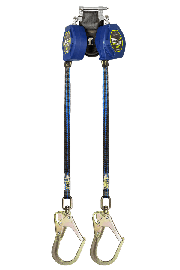 6' FT-X® EdgeCore™ Class 2 Leading Edge Personal SRL-P, Twin-leg with Steel Swivel Rebar Hooks