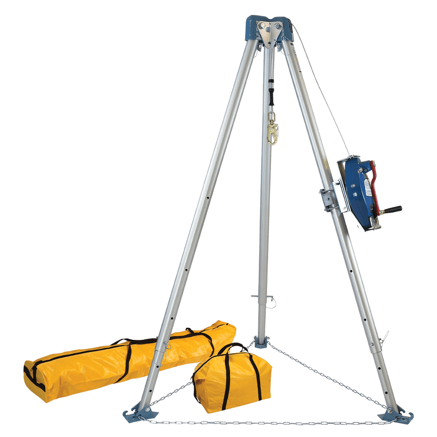 11' Confined Space Tripod System with 60' Galvanized Steel SRL-R