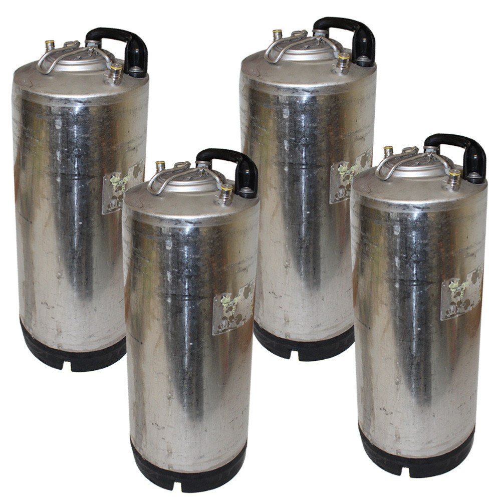 Single Handle Ball Lock Corny Keg, 5 Gallon, Used Factory Reconditioned (Set of 4) Home Brew Ohio