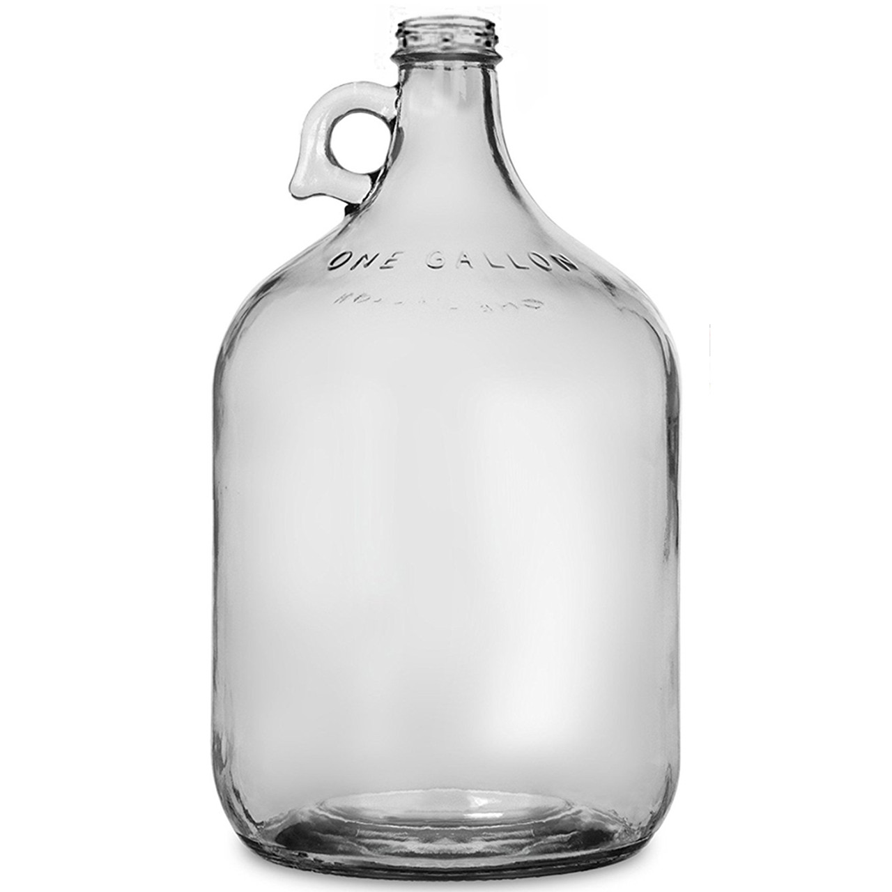 Home Brew Ohio One Gallon Glass Jug with 38mm Metal Cap Set of 4, Clear