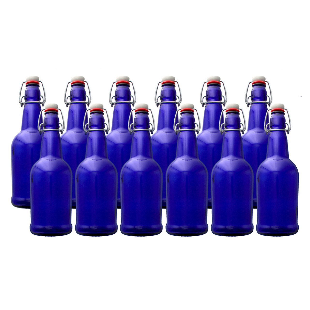 Brown EZ Cap Bottles w/ Swing Top - 16 oz