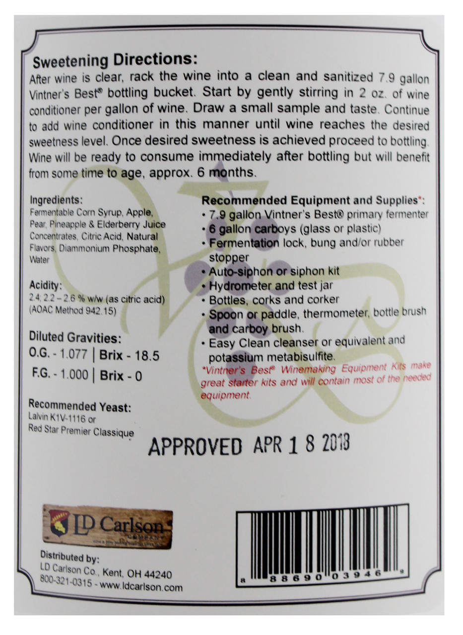 1 Gallon Vintners Best Sangria Fruit Wine Base 128 Oz 