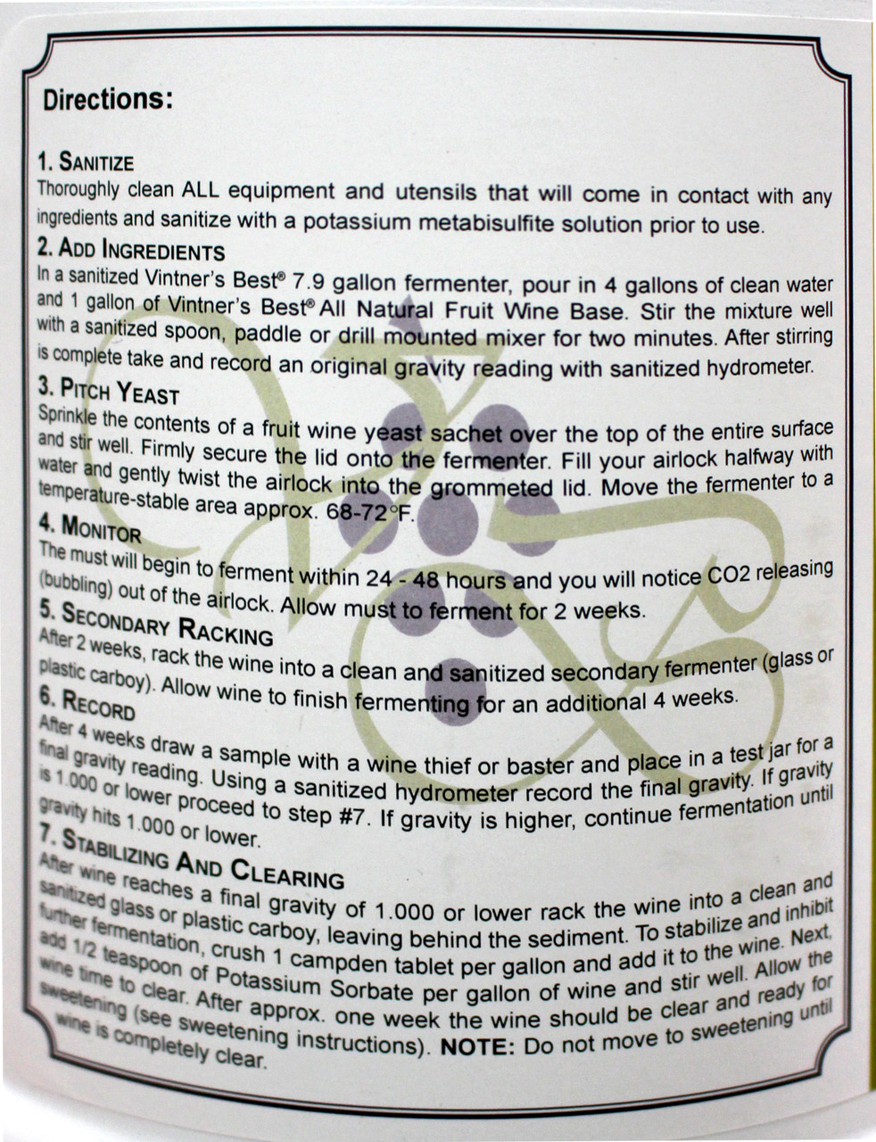 Vintner's Best Black Cherry Fruit Wine Base128 oz. Jug Home Brew Ohio