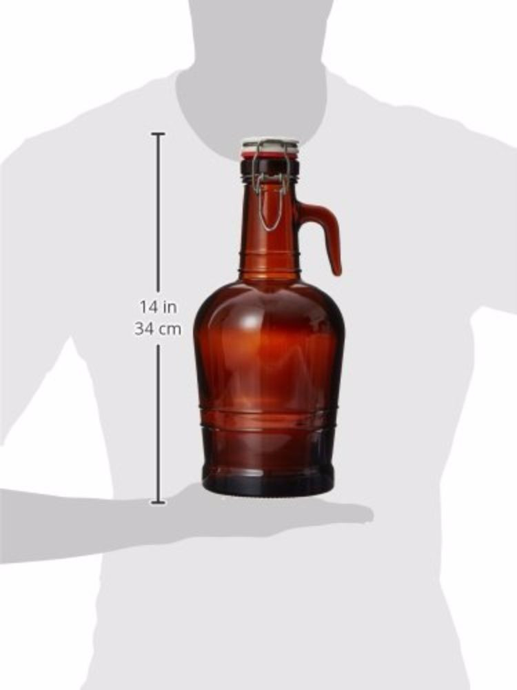 BAUHAUS バウハウス ボトル Bogler Bottle 2 割れあり品 Growler with Glass Handle - Amber - 2 L - Home Brew Ohio