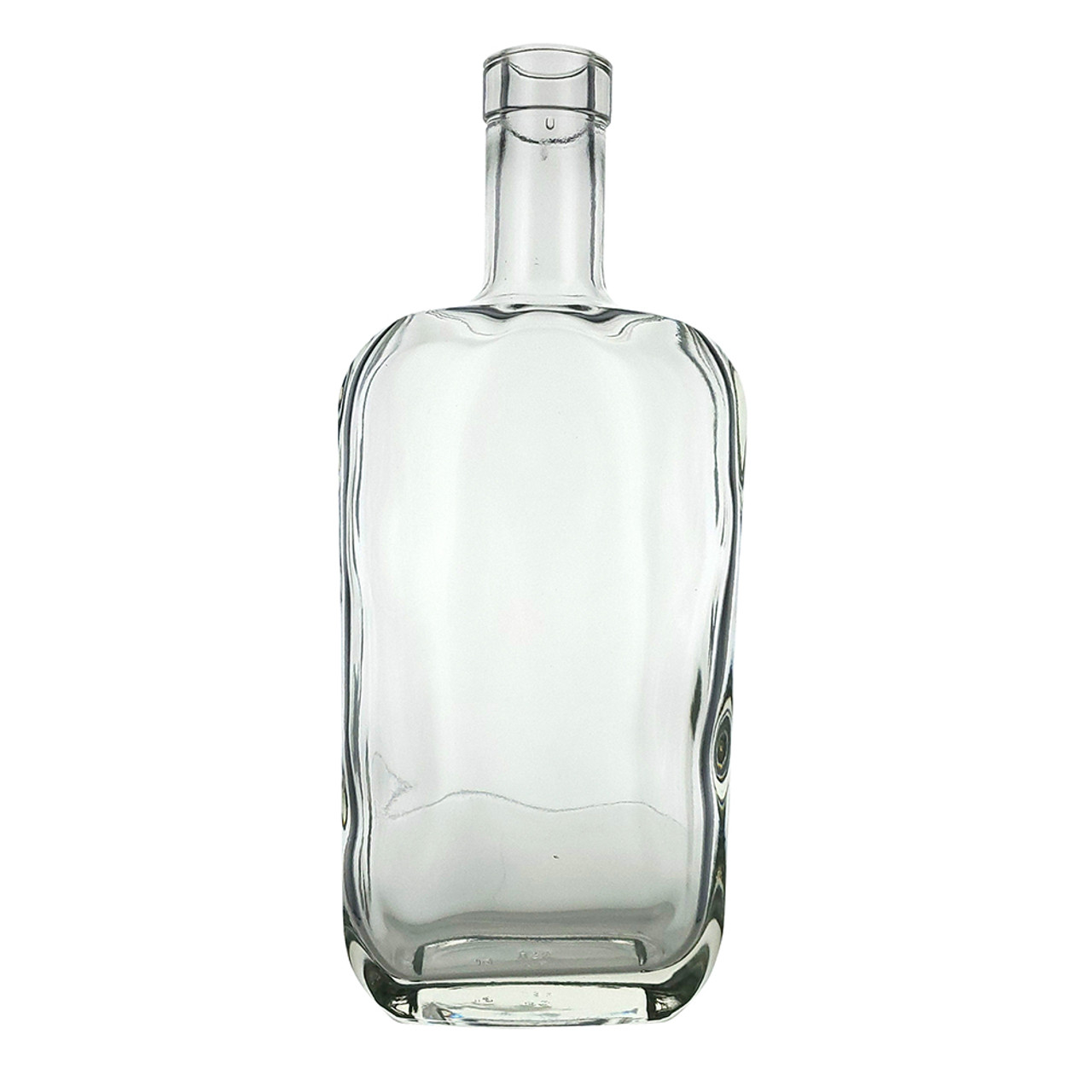 750 ml Clear Glass St. Louis Oval Liquor Bottle 21.5 mm Bar Top Neck Finish