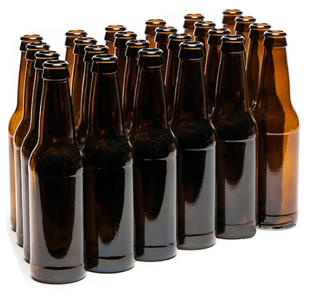 Home Brew Ohio 12oz Crown Cap Amber Longneck Bottles, Case of 24