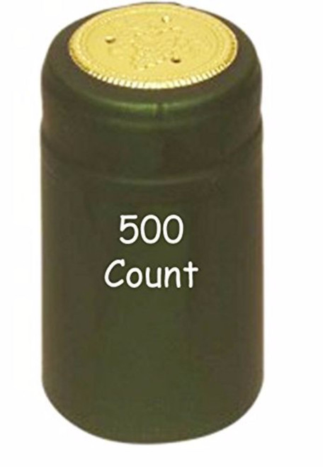 PVC Shrink Capsules - Metallic Green - 500 Count