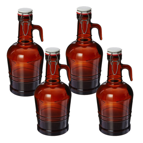 Growler with Glass Handle - Amber - 2 L - Home Brew Ohio