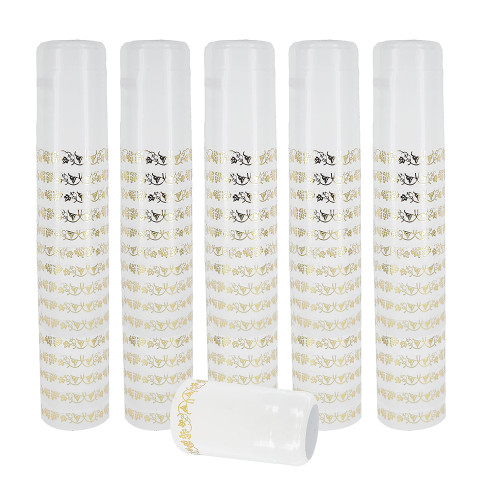 PVC Heat Shrink Capsules For Wine Bottles - 100 Count (White With Gold)