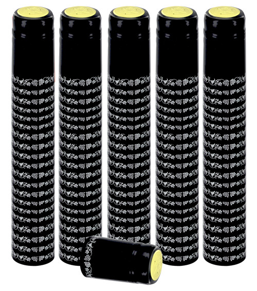 Home Brew Ohio Black With Silver Grapes PVC Shrink Capsules 100 count