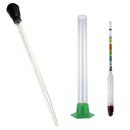 Home Brew Ohio Gravity Testing Combination (Nylon Baster, 12" Test Jar, and Triple Scale Hydrometer)