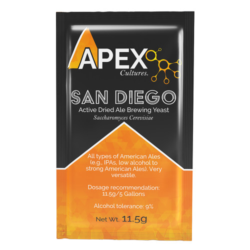 Apex Cultures® Dry Brewing Yeast 11.5 gram San Diego