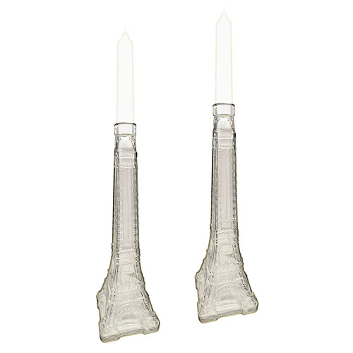 Eiffel Tower Bottle Candle Holders Set of 2