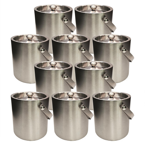 Home Brew Ohio Stainless Steel Double Wall Ice Bucket 1 Liter 10 Pack