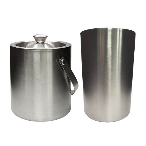 Home Brew Ohio Stainless Steel Double Wall Ice Bucket 1.5 Liter and 1 Liter Wine Chiller Combination
