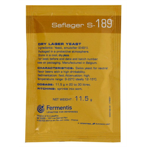 Fermentis Saflager S-189 Dry Lager Yeast - 11.5 g