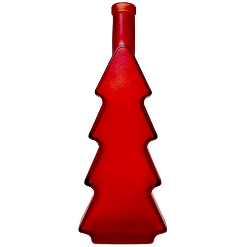 Christmas Tree 500ml Bottle - Red Frosted (Cork not Included) by Home Brew Ohio