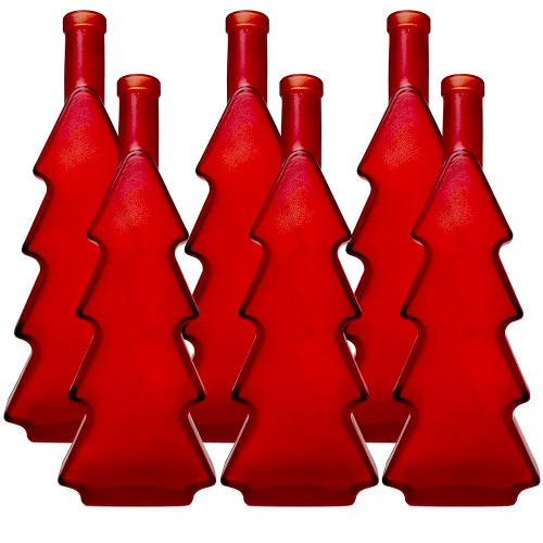 Christmas Tree 500ml Red Bottles by Home Brew Ohio 6pk Corks Not Included
