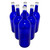 6 - Cobalt Blue Bordeaux Flat Bottom 1.5 Liter Glass Bottles for Bottle Trees, Crafting, Parties, Wedding Center Piece,