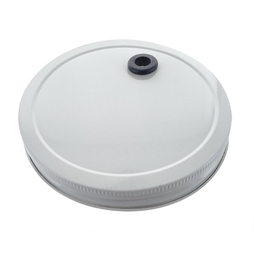 thumbnail image 2 of Home Brew Ohio Drilled Metal Lid – 110mm With Grommet – Fits 1 Gallon & 64oz Wide Mouth Glass Jars 2 of 2
