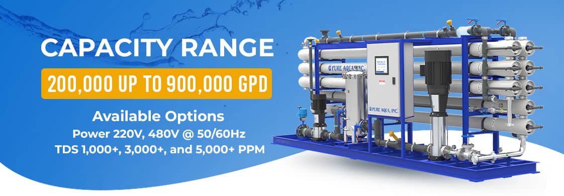 industrial brackish water reverse osmosis BWRO systems 200000-900000 gpd specifications