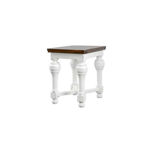 Aged White Lufkin Chairside Table