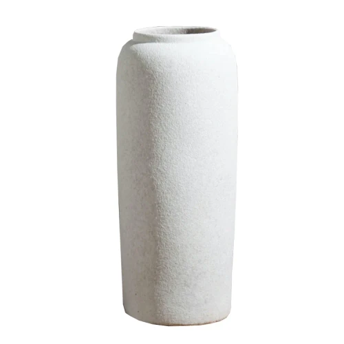 10" Textured White Vase