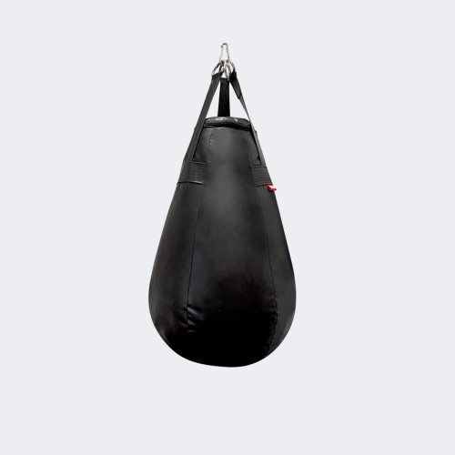 Photo of the front of Combat Corner's black Made in the USA Premium Tear Drop Punching Bag. Photo of the front of Combat Corner's black Made in the USA Premium Tear Drop Punching Bag.