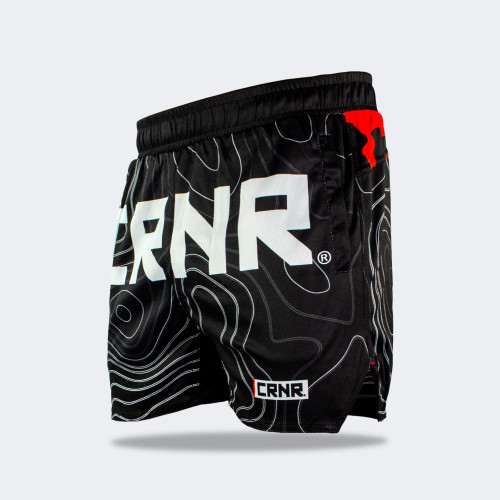 CRNR Form Training Shorts, Combat Corner Shorts, Topo 5 Inch Shorts