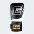 Photo of the top side of Combat Corner's black and white HMIT Velcro Sparring Gloves, which are Mexican Boxing Gloves that are hand made in Thailand. Photo of the top side of Combat Corner's black and white HMIT Velcro Sparring Gloves, which are Mexican Boxing Gloves that are hand made in Thailand.