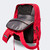 Product photo of the front right angle of the red Combat Corner Vital 30 Training Backpack showing the bag's open storage compartments and pockets