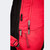 Closeup detail product photo of the deluxe zippers on the red Combat Corner Vital 30 Training Backpack