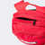 Top down closeup detail product photo of the deluxe shoulder straps on the red Combat Corner Vital 30 Training Backpack