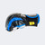 A left side profile view of the Combat Corner Blue Ammy MMA Tech 6oz. Fight Glove in black and red, showcasing the padded thumb profile and wrist strap on a light gray background.