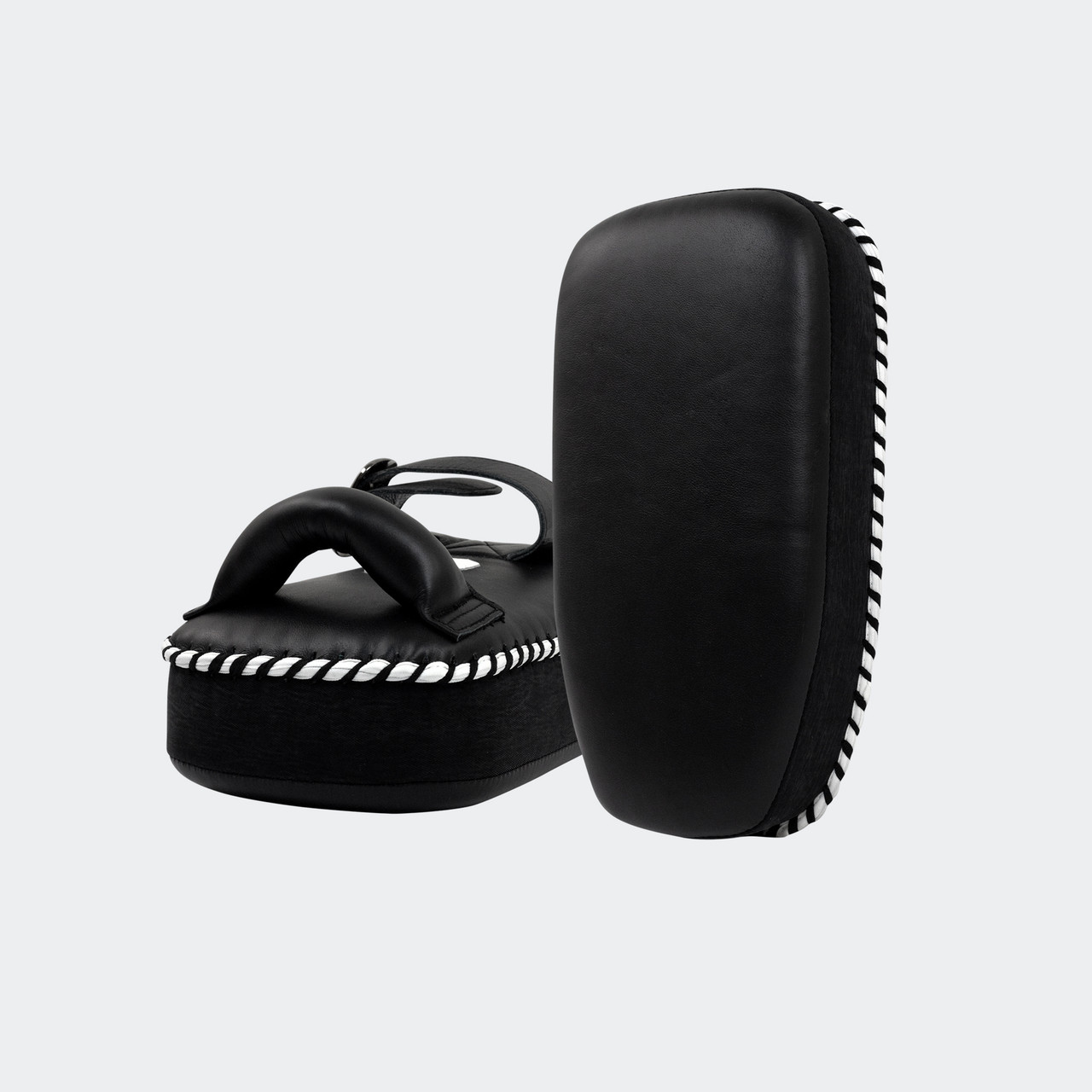 8 Muay Thai Single Strap Thai Pads | Black/Black