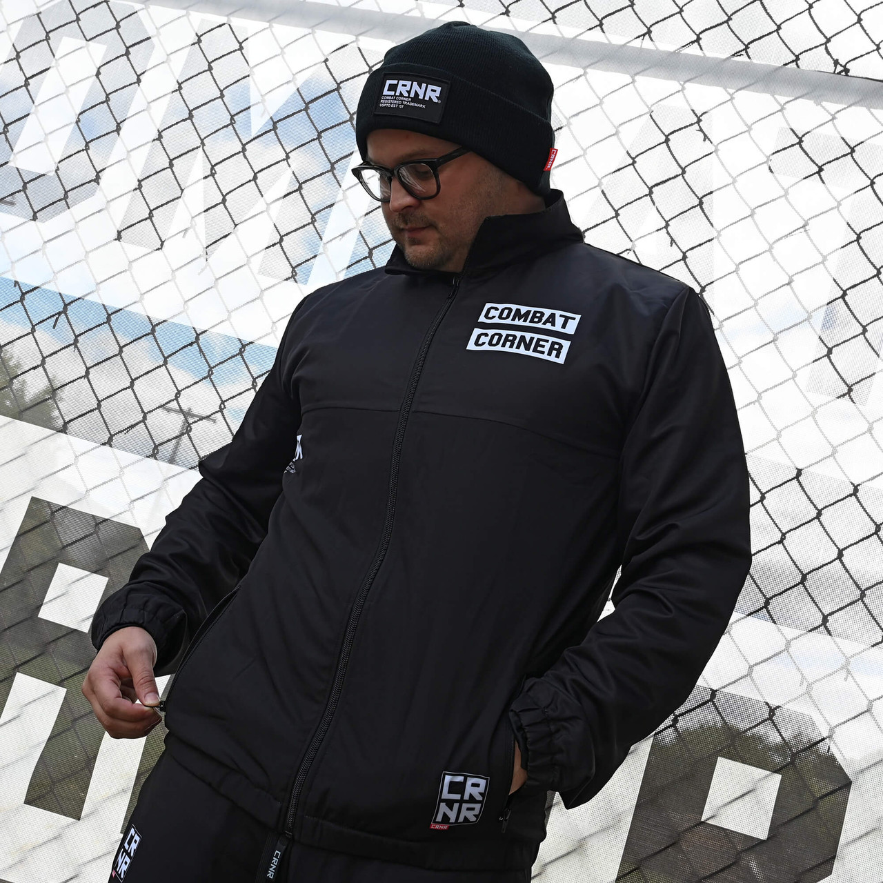 CRNR Tech Full Zip Jacket | Black | Combat Corner