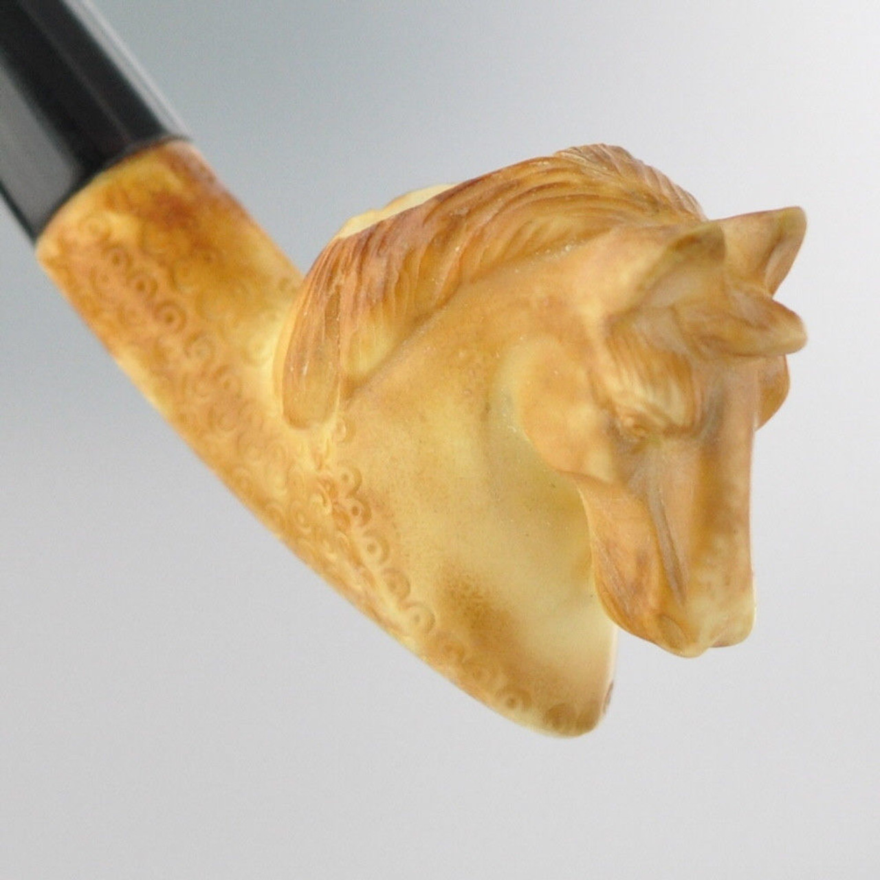 Meerschaum Small Estate Finish Horse 1/2 Bend Tobacco Pipe By