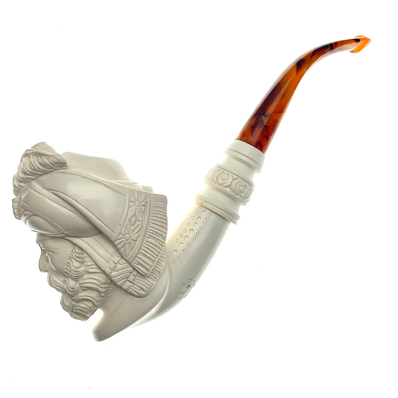 Meerschaum Turkish Sultan With Turban Tobacco Pipe Paykoc M20028