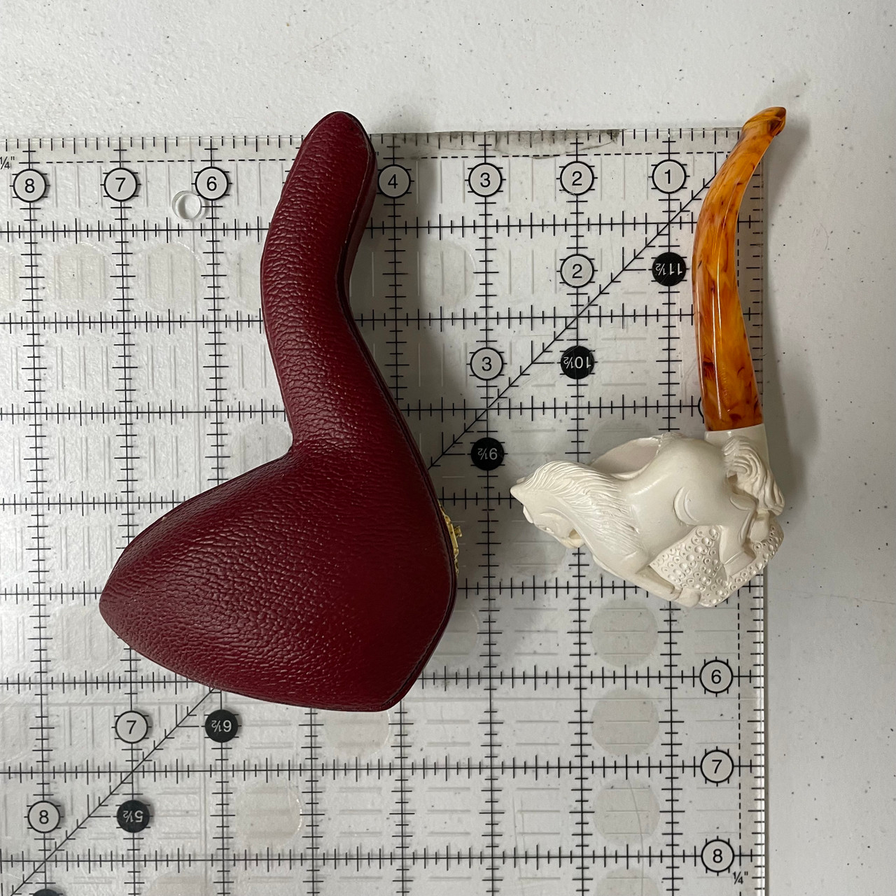Meerschaum War Horse With 1/4 Bend Tobacco Pipe By Paykoc M01012