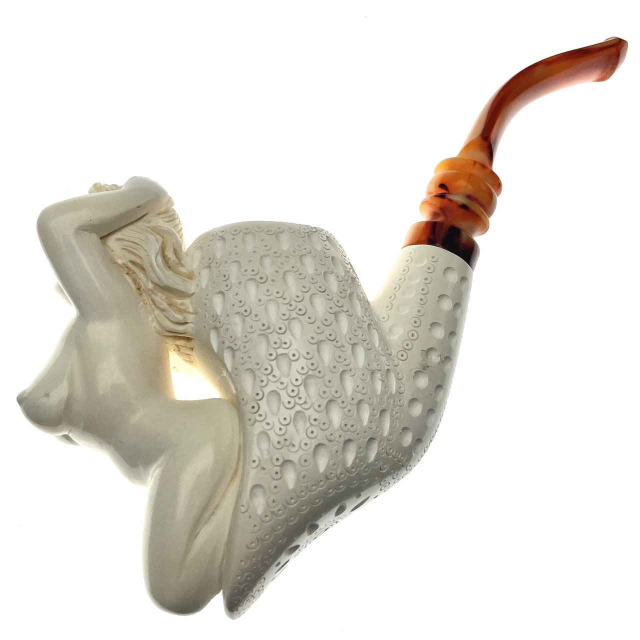 Lady of the Night Nude Lattice Bowl Meerschaum Tobacco Pipe by Paykoc  M99010