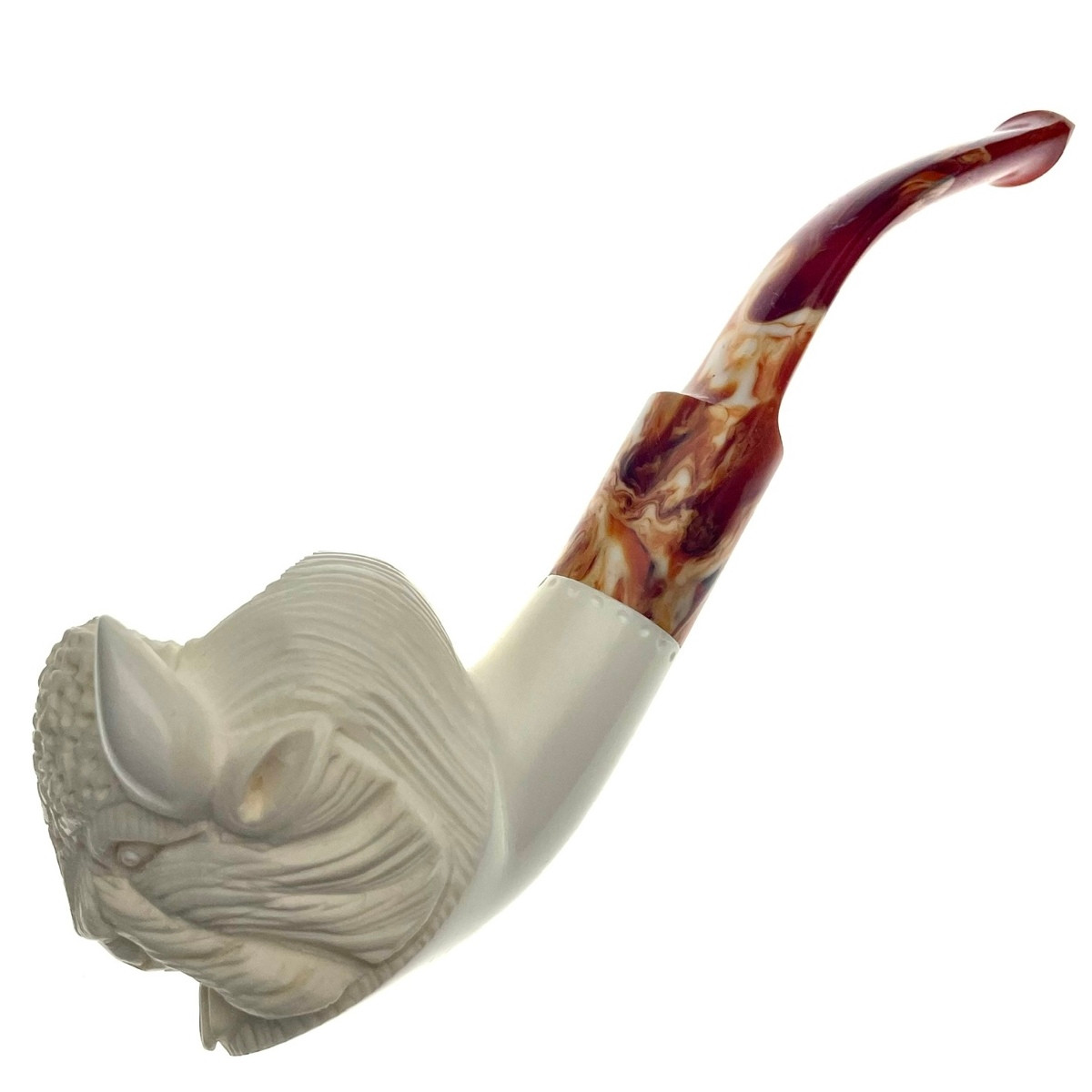 bison tobacco Meerschaum American bison Tobacco Pipe 1/2 Bend By Paykoc M00412