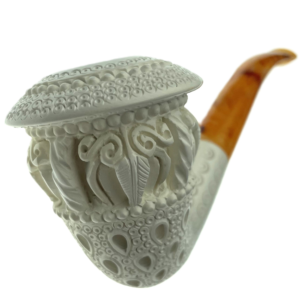 tobacco pipes bowls Large Topkapi Teardrop Lattice Bowl Finish Calabash Tobacco Pipe By Paykoc,  M02310