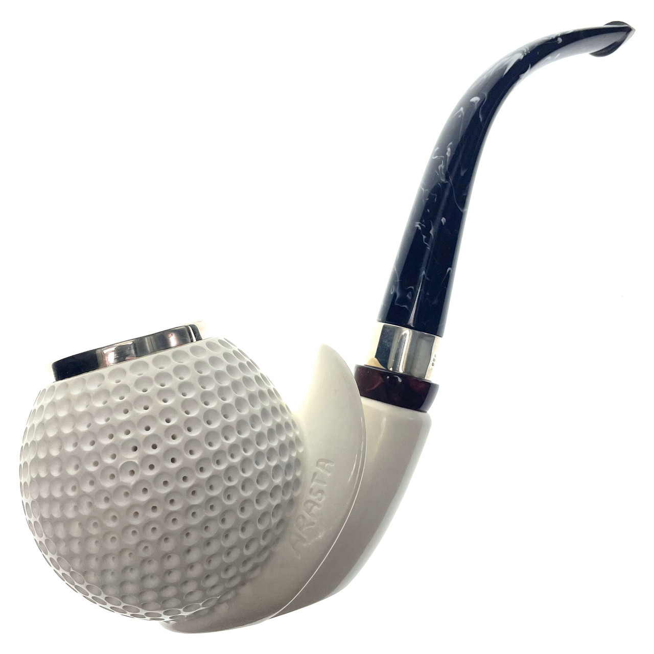 metal bowl tobacco pipe Glorious Golf Ball Sitter w/Metal Rimmed Bowl Arasta Meerschaum Pipe by  Paykoc M74024
