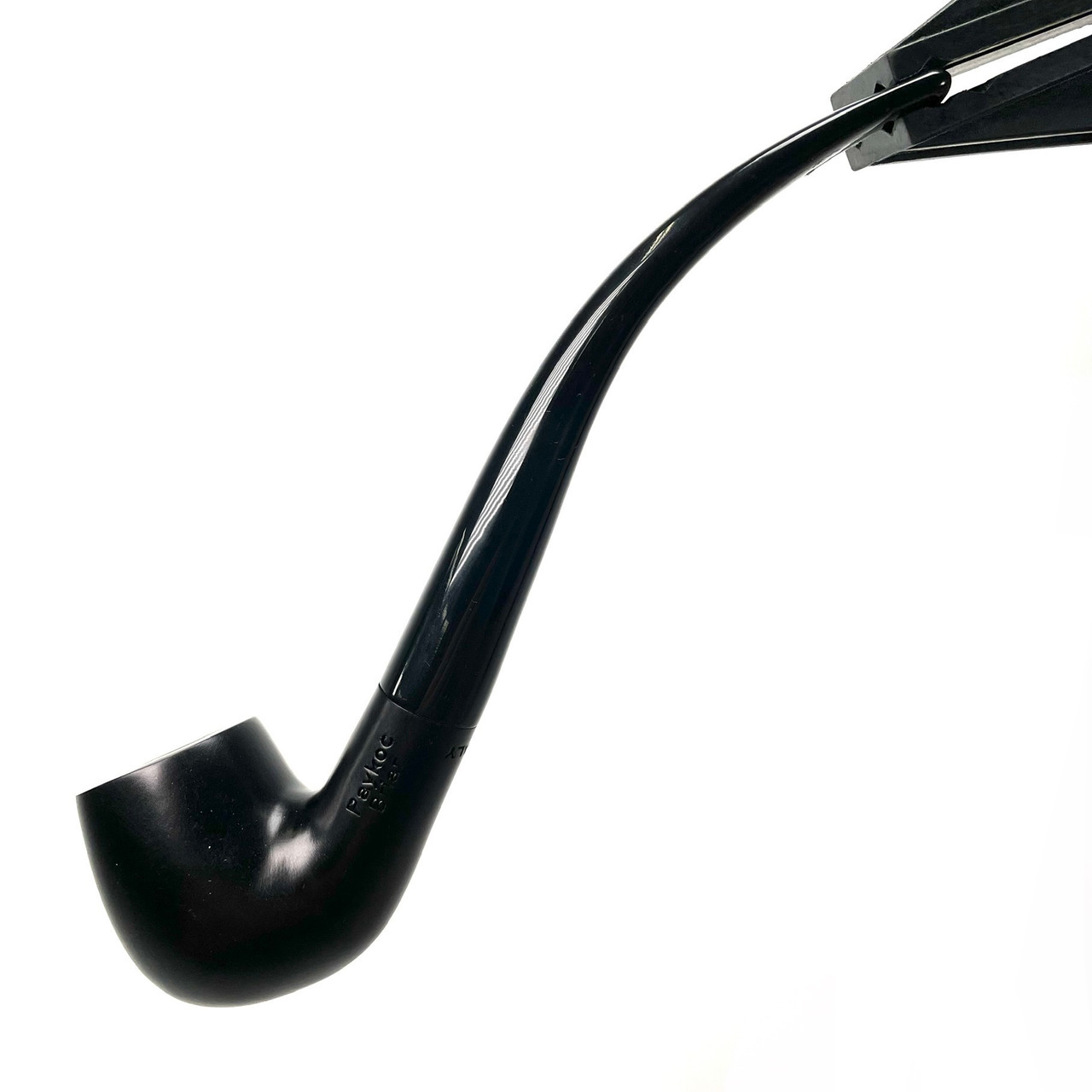 Black 1/2 Bent Billiard Half Churchwarden Briar Pipe By Paykoc