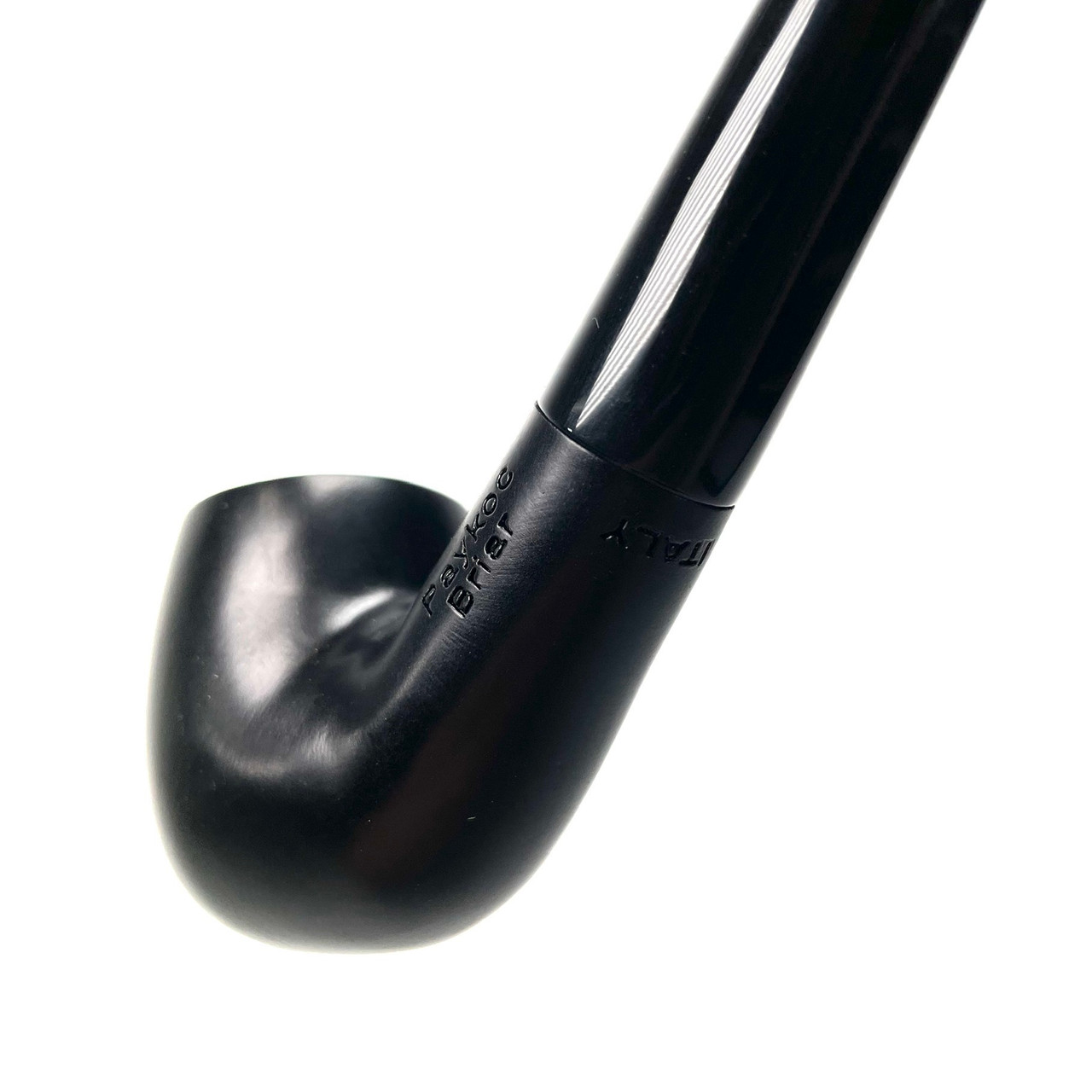 Black 1/2 Bent Billiard Half Churchwarden Briar Pipe By Paykoc