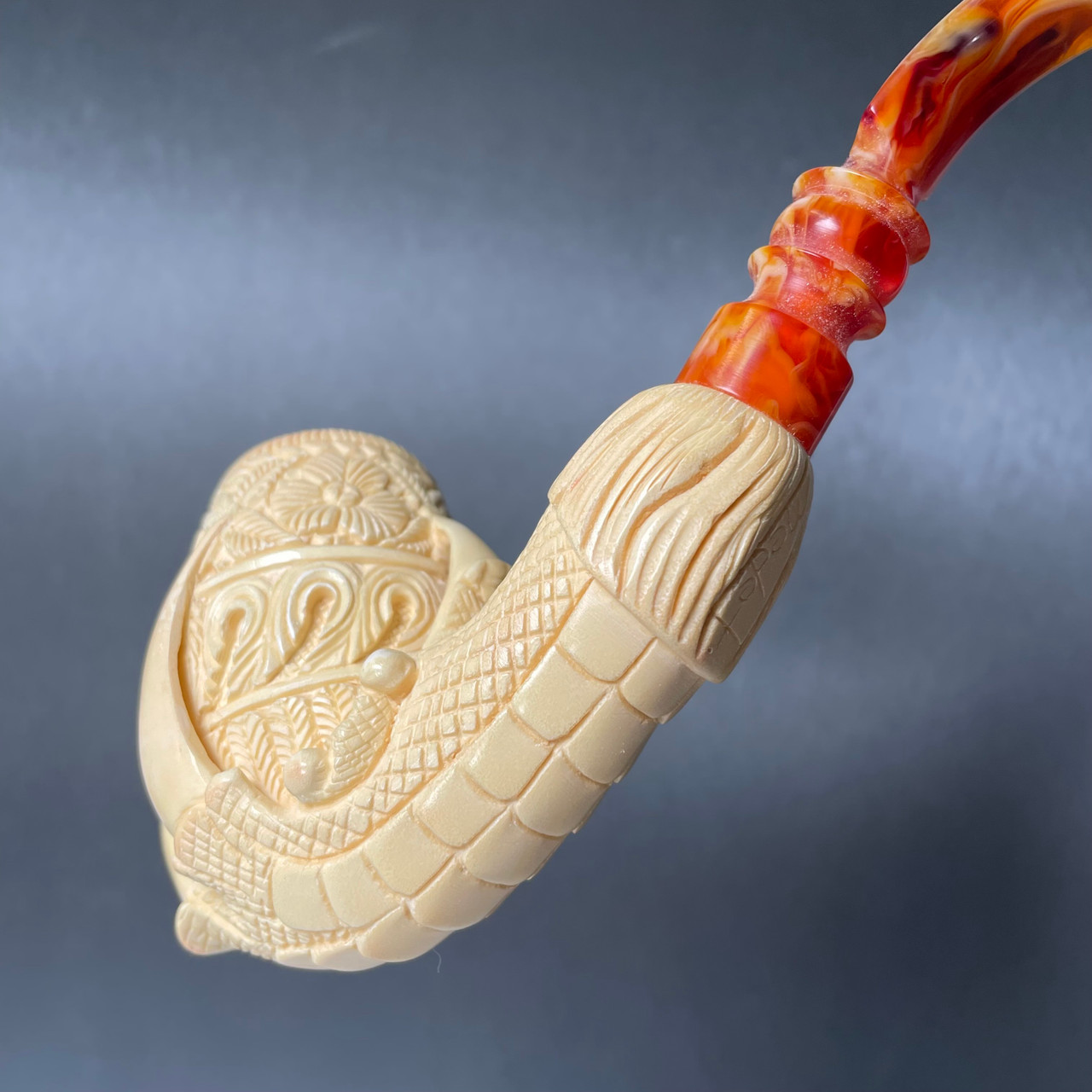 Meerschaum Medet Signature Claw W/Floral Pipe By Paykoc M74006