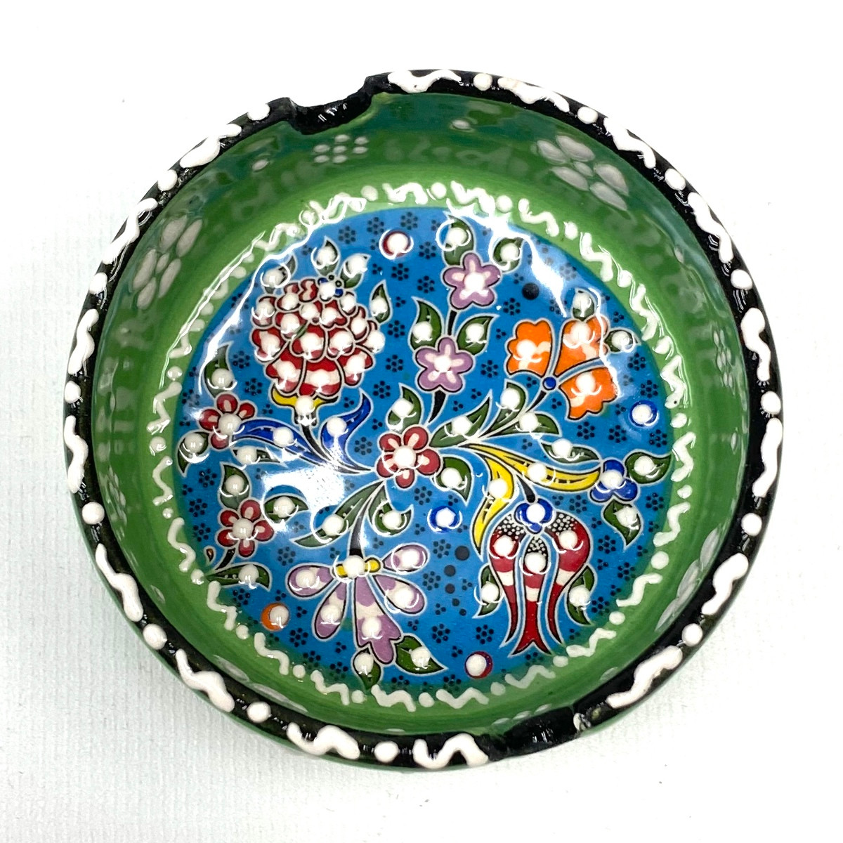 Hand Painted Turkish Ceramic Ashtray Assorted Colors 1 Count 3