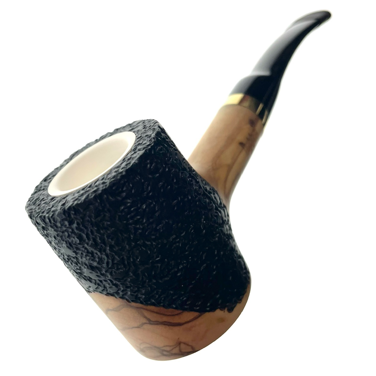 poker tobacco pipe Rustic Olive Wood with Meerschaum Lining Poker Tobacco Pipe 5.5