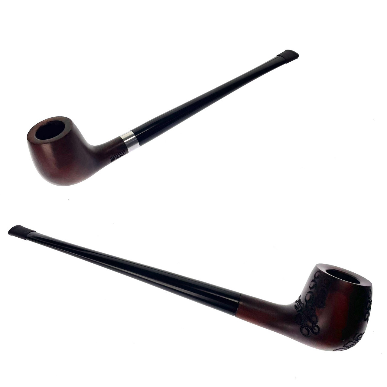 cherry wood tobacco pipe Shire Churchwarden Tomahawk Long Stem Cherrywood Pipe 9"