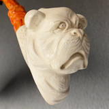 American Pitbull Dog Bust I Meerschaum Tobacco Pipe by Paykoc